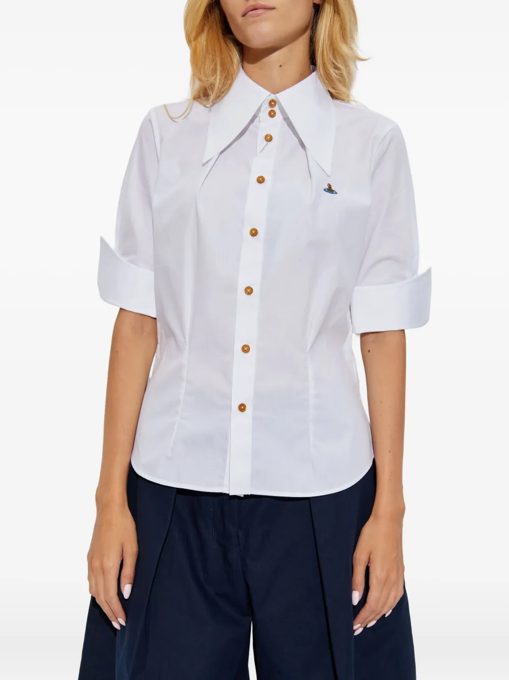 Vivienne Westwood Orb-embellished button-front shirt Wit