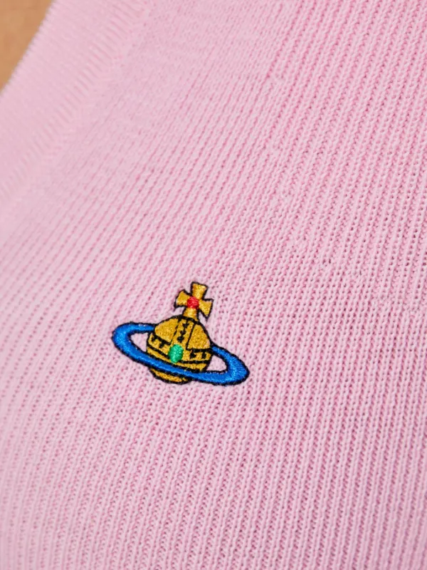 Vivienne Westwood orb-embellished Ribbed Top | Pink | FARFETCH