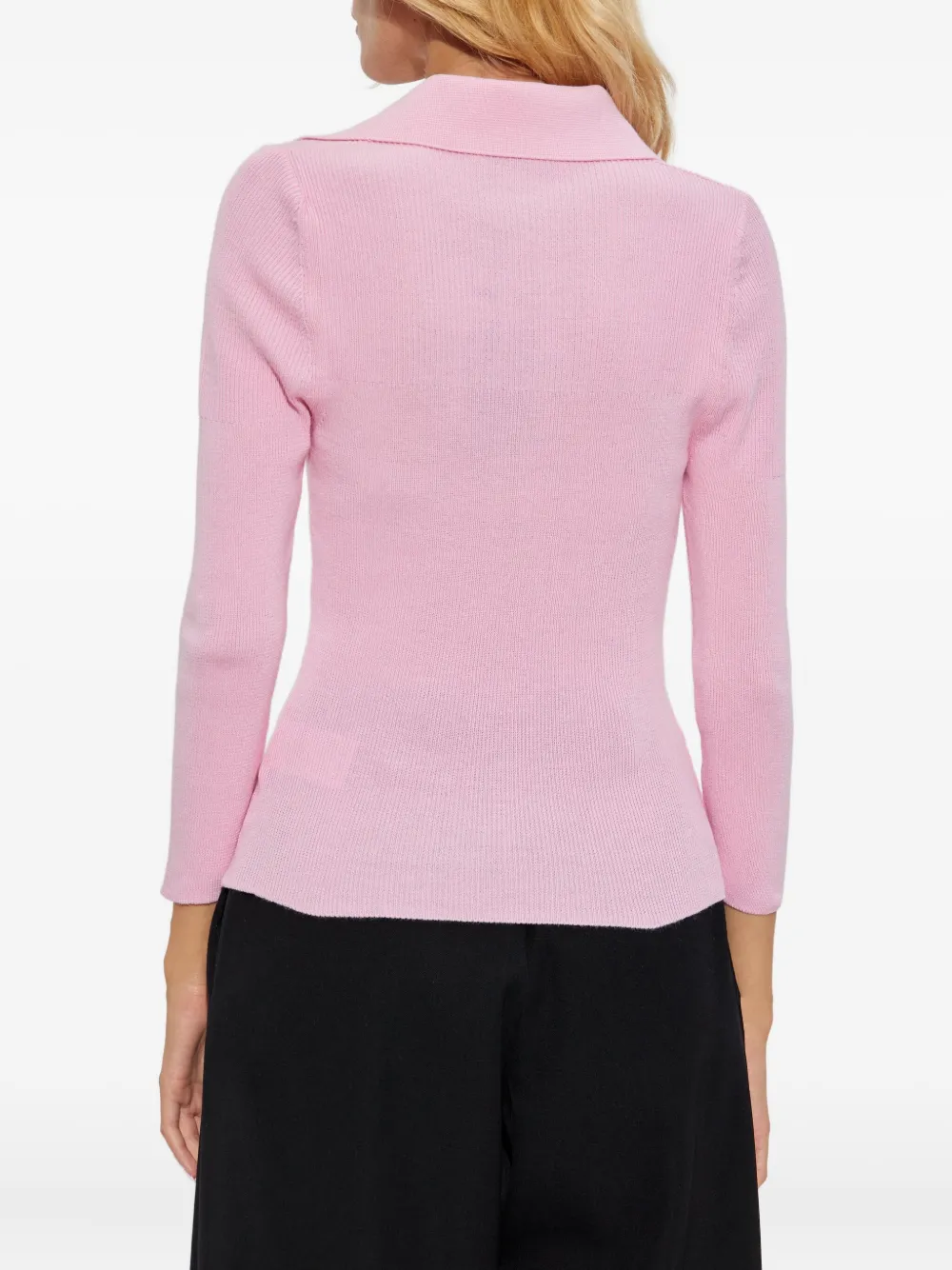 Vivienne Westwood orb-embellished ribbed top Roze