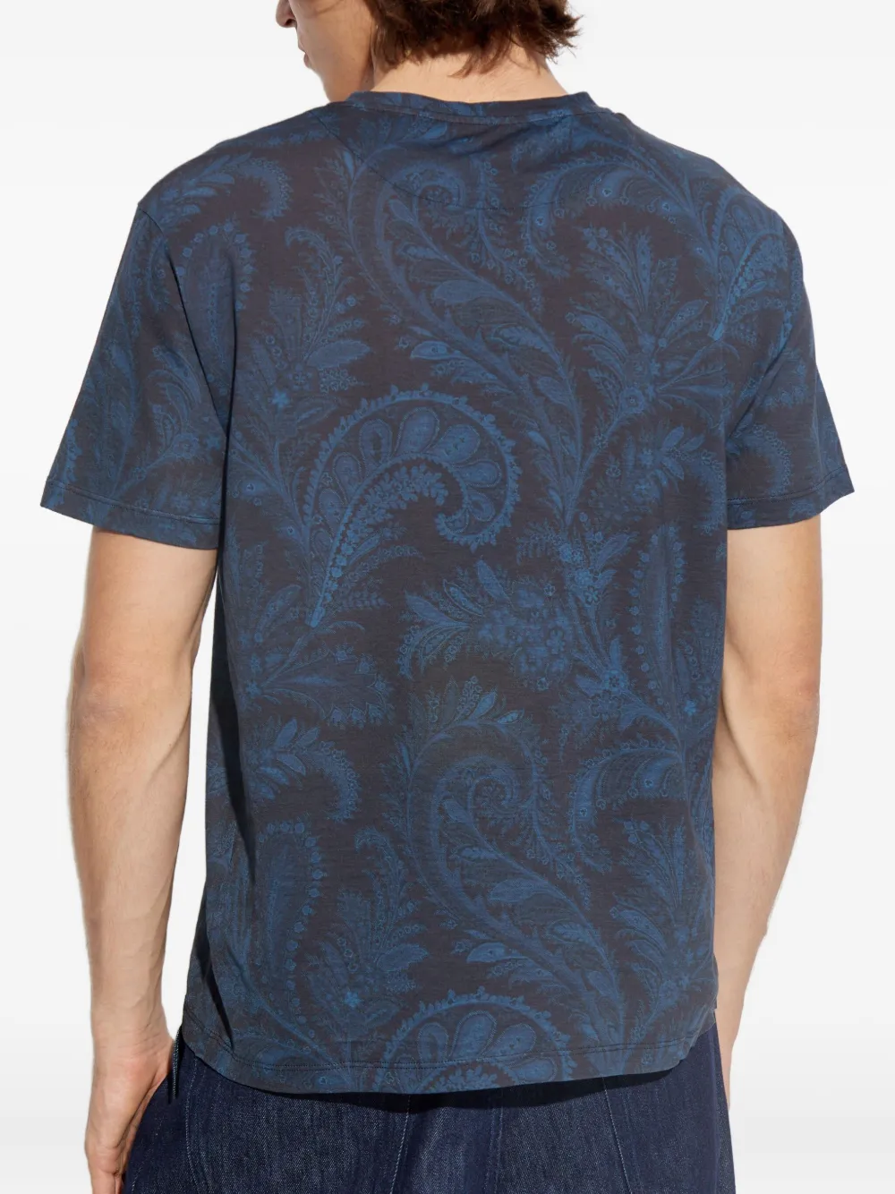 ETRO T-shirt met paisley-print Blauw