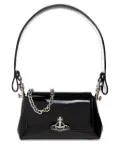 Vivienne Westwood orb-embellished patent leather shoulder bag - Black