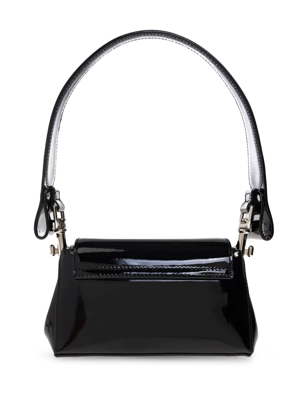 Vivienne Westwood orb-embellished patent leather shoulder bag Zwart