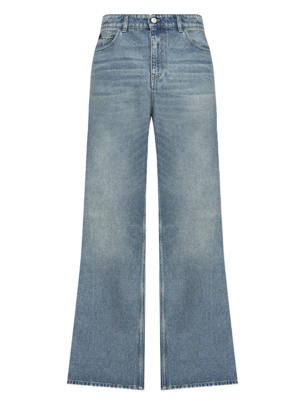 Courrèges logo-plaque wide-leg jeans