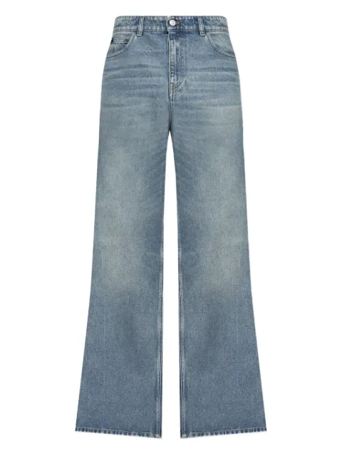 Courrèges logo-plaque wide-leg jeans