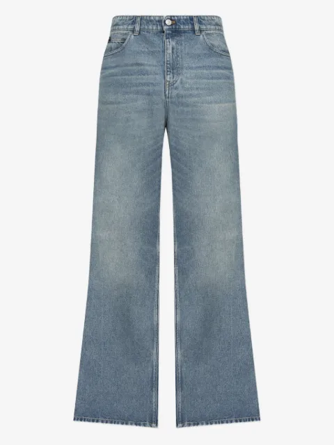 Courrèges logo-plaque wide-leg jeans