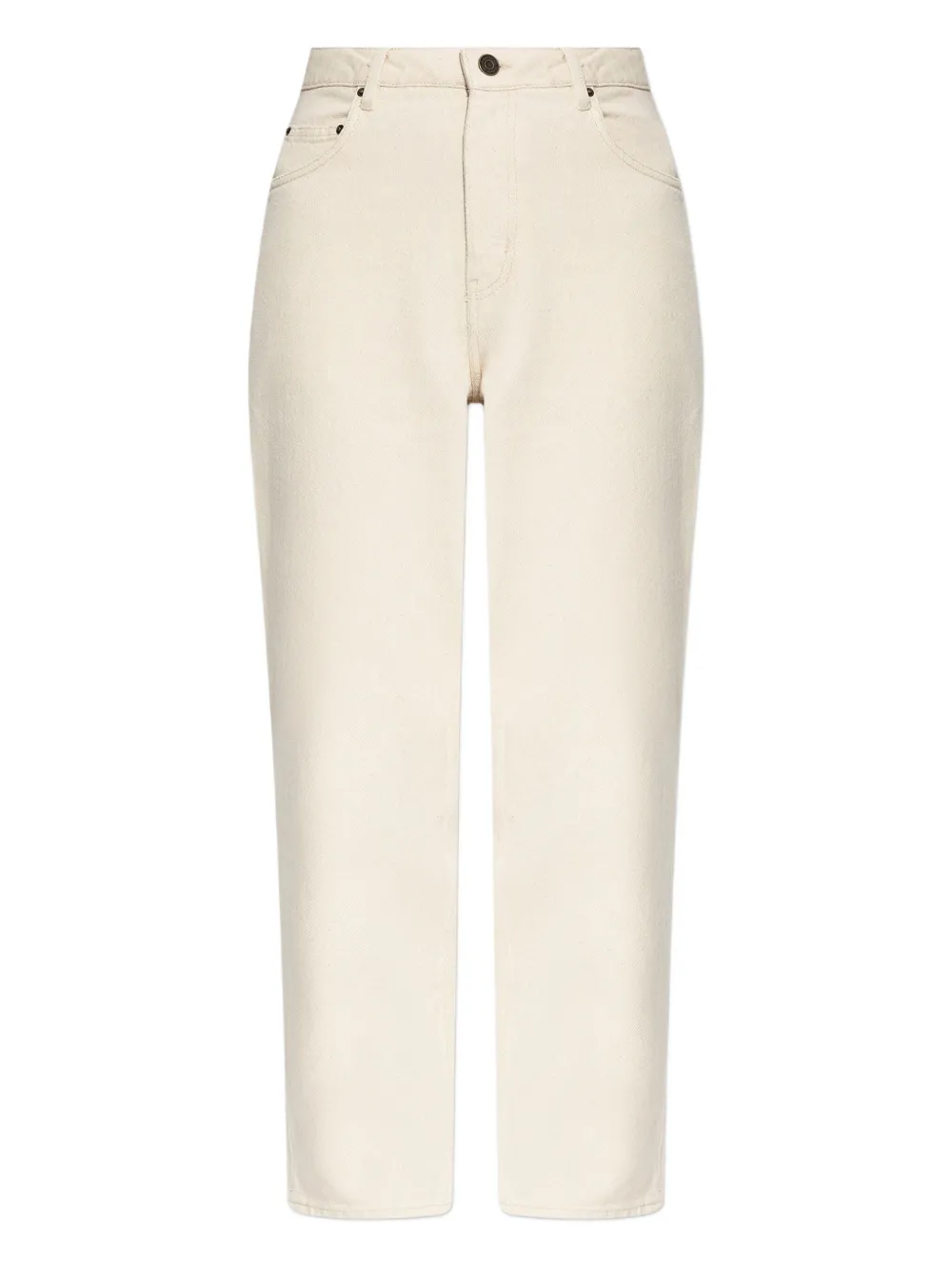 leather-patch five-pocket jeans