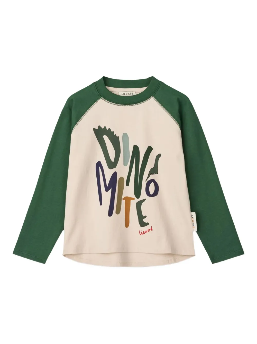 Liewood Raglan top met dinosaurusprint Beige