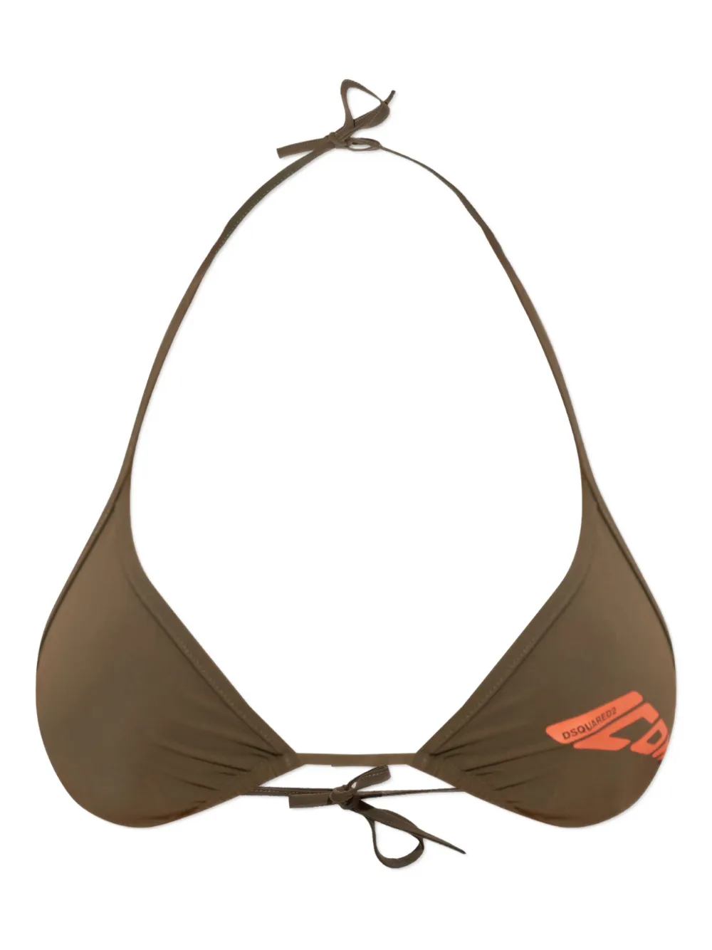 DSQUARED2 logo-print triangle bikini bra Groen