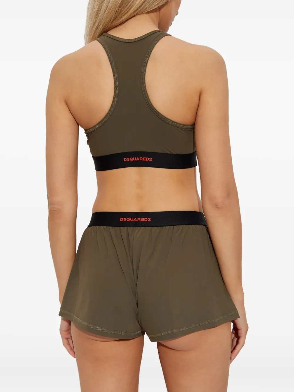 DSQUARED2 Slip met elastische taille en logoprint Groen