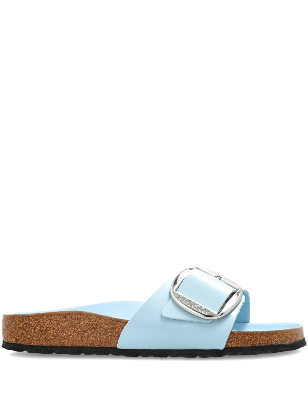 Birkenstock buckle patent leather flat sandals Blue