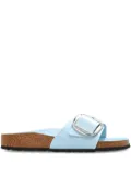 Birkenstock buckle patent leather flat sandals - Blue