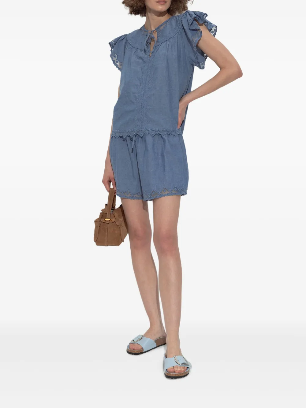 Birkenstock buckle patent leather flat sandals Blue