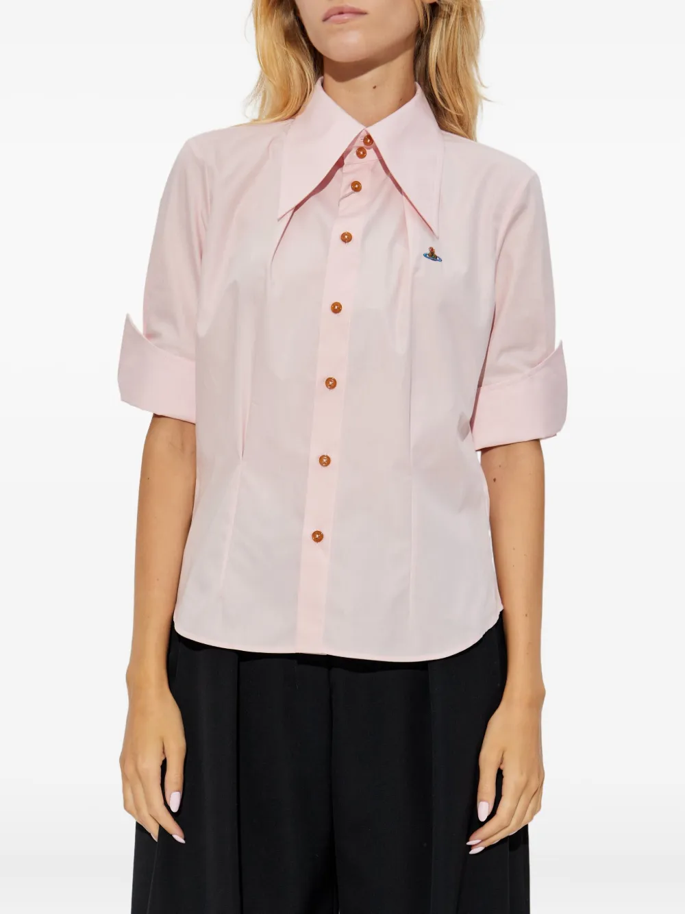 Vivienne Westwood Orb-embellished button-down shirt Roze