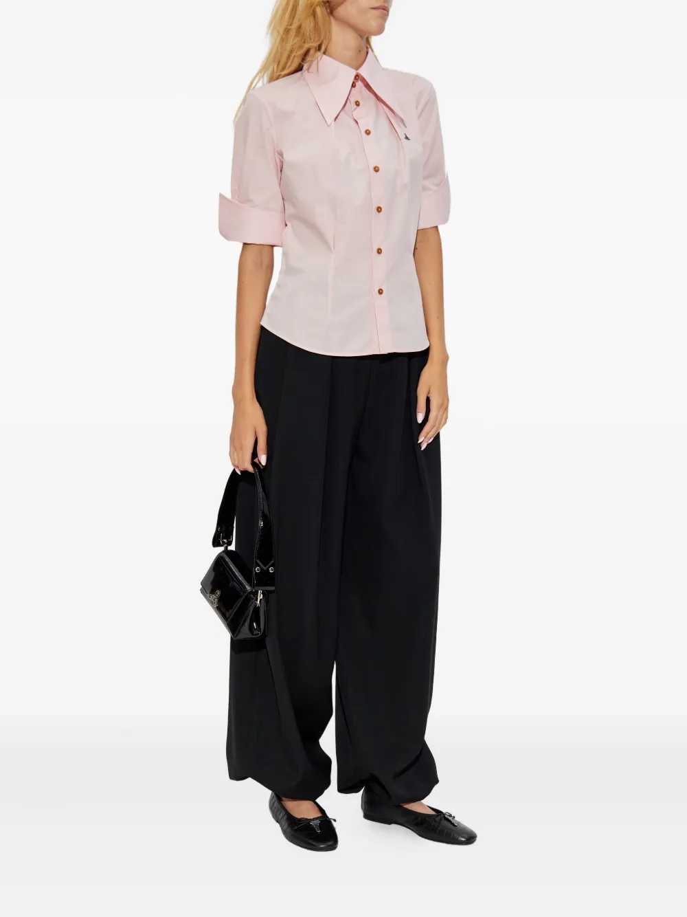 Vivienne Westwood Orb-embellished button-down shirt Roze