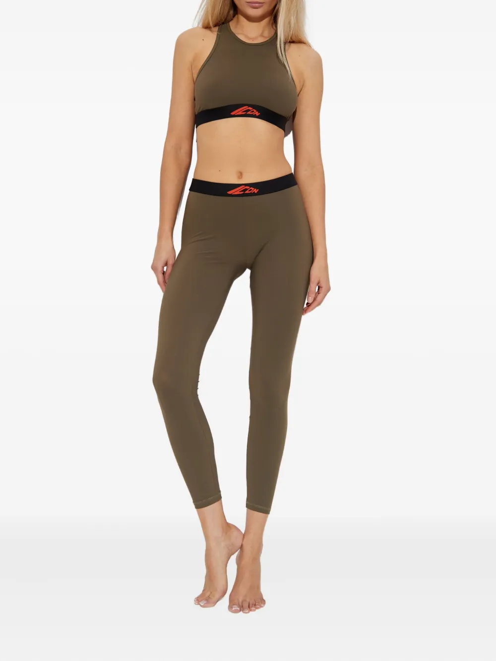 DSQUARED2 Legging met logoband Groen
