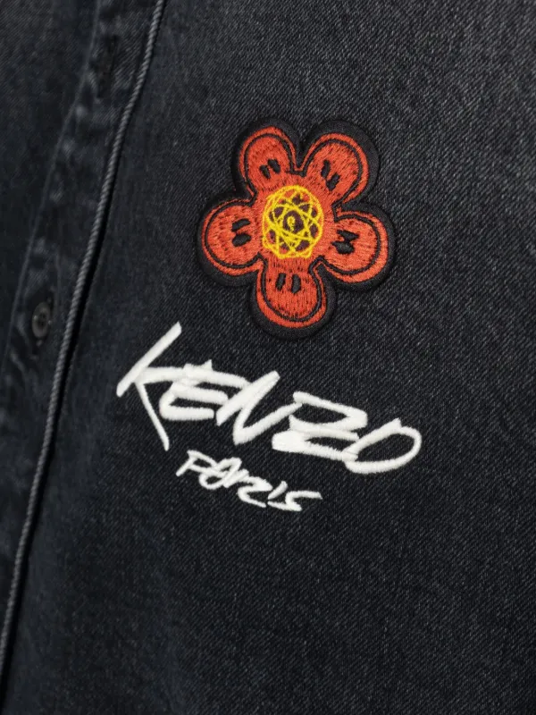 Kenzo フローラル デニムシャツ | ブラック | FARFETCH JP