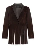 ETRO fringe-detail suede jacket - Brown