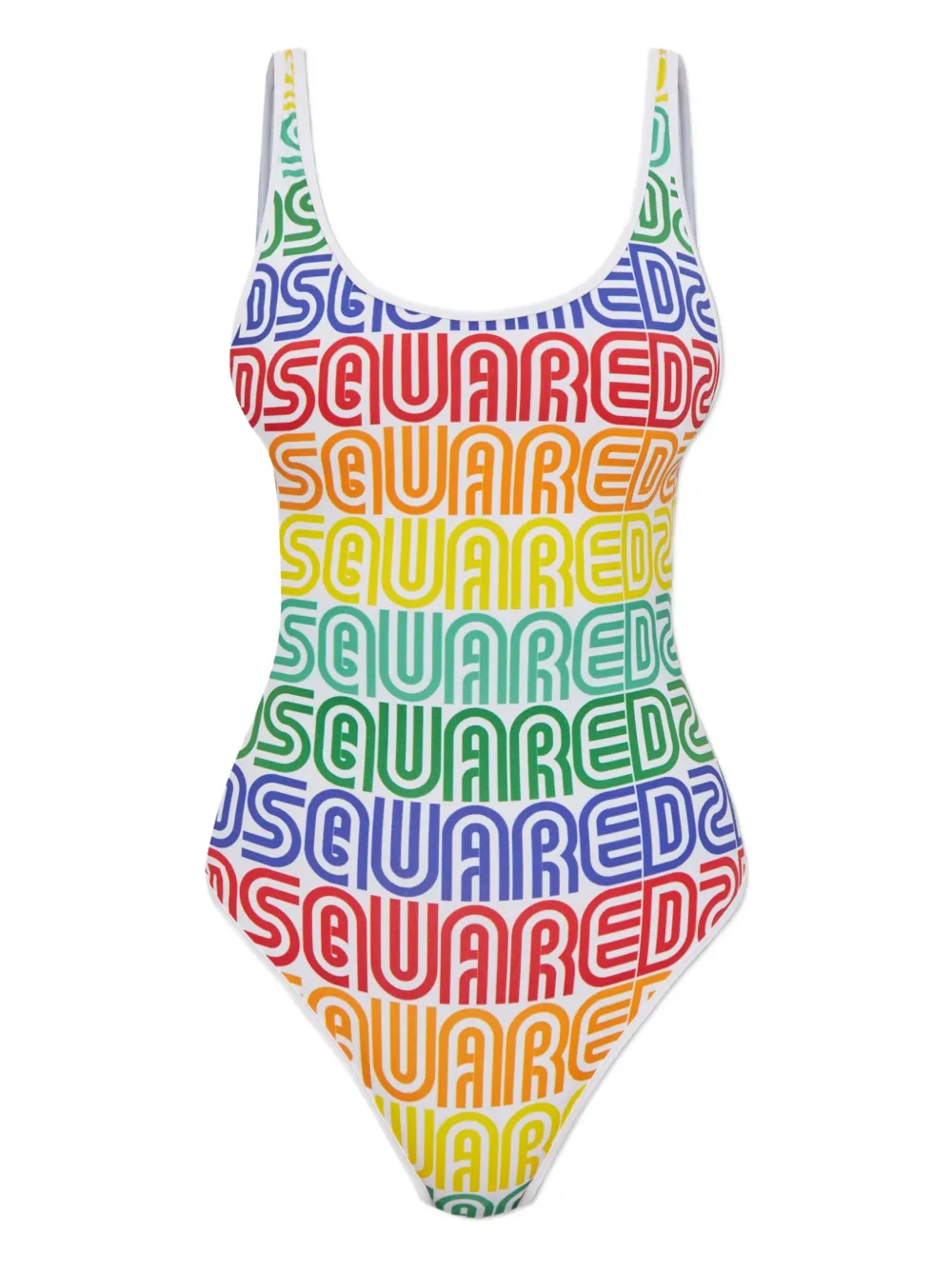 DSQUARED2 Badpak met regenboog logo Wit