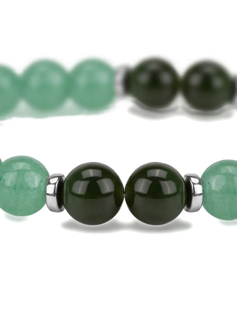 Shanghai Tang Tang Of Wood Jade Beaded Bracelet In Silver