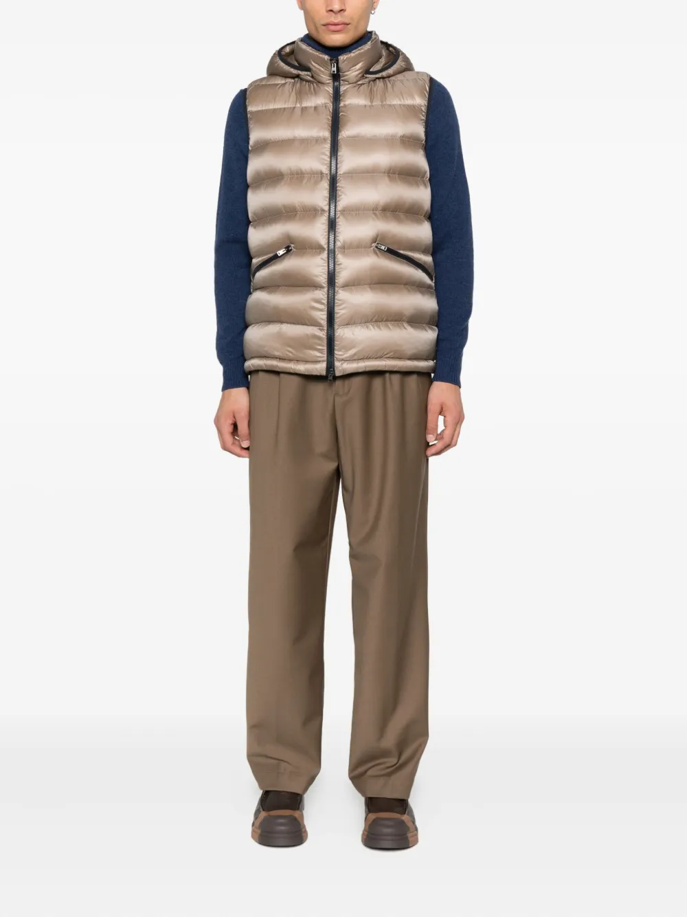 Herno Bodywarmer met capuchon Beige