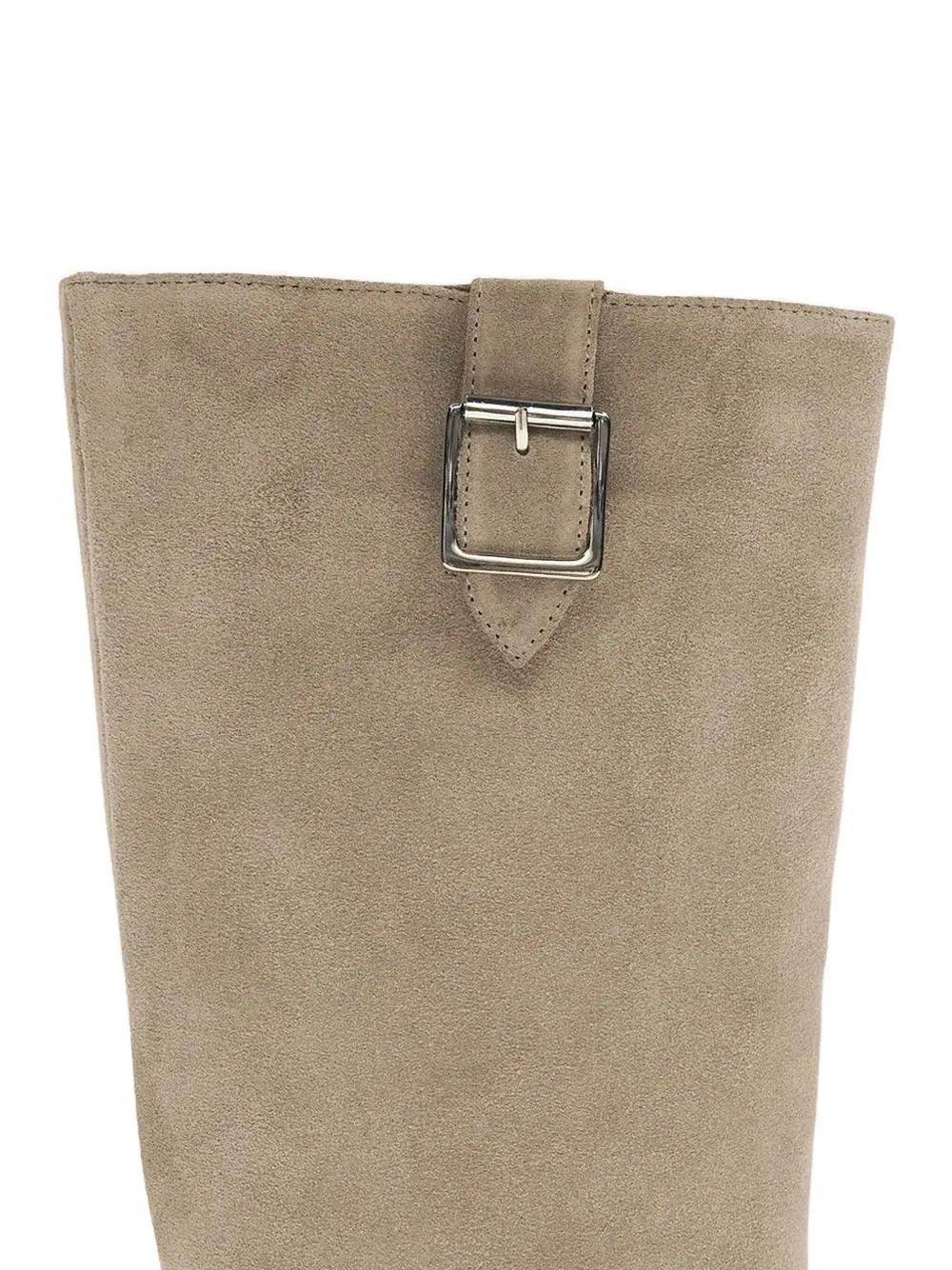 ALOHAS 45 mm Ryder suède laarzen met gespdetail Beige