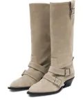 ALOHAS 45mm Ryder buckle-detail suede boots - Neutrals