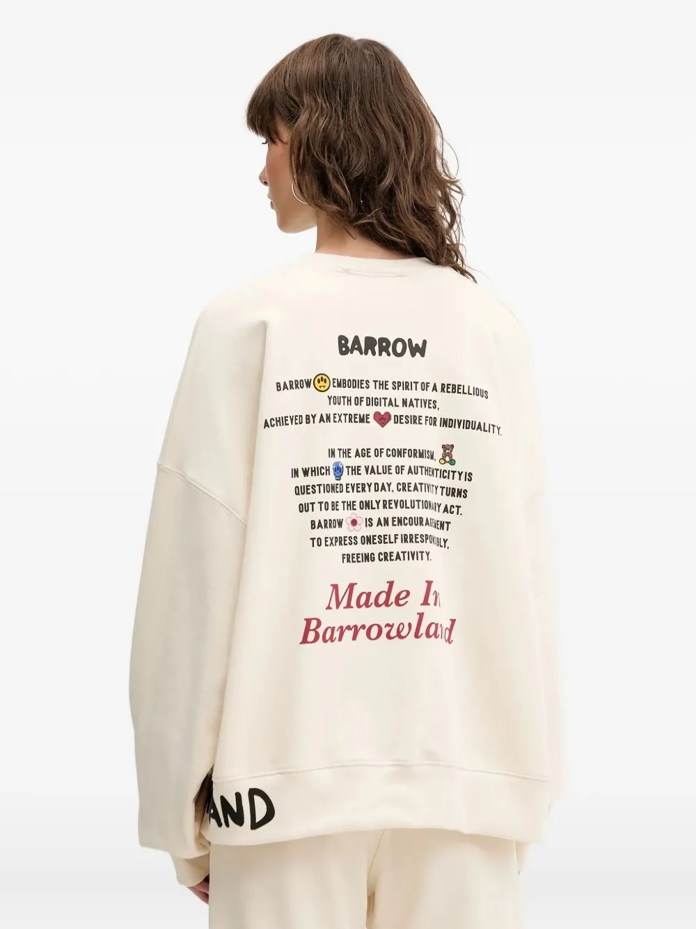 BARROW Sweater met tekst Beige
