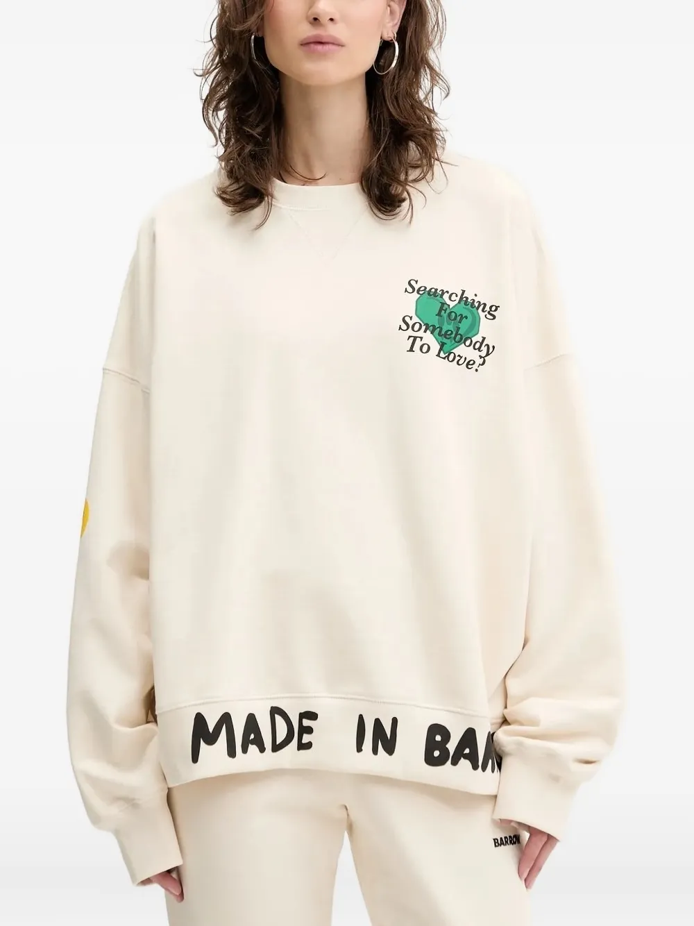 BARROW Sweater met tekst Beige