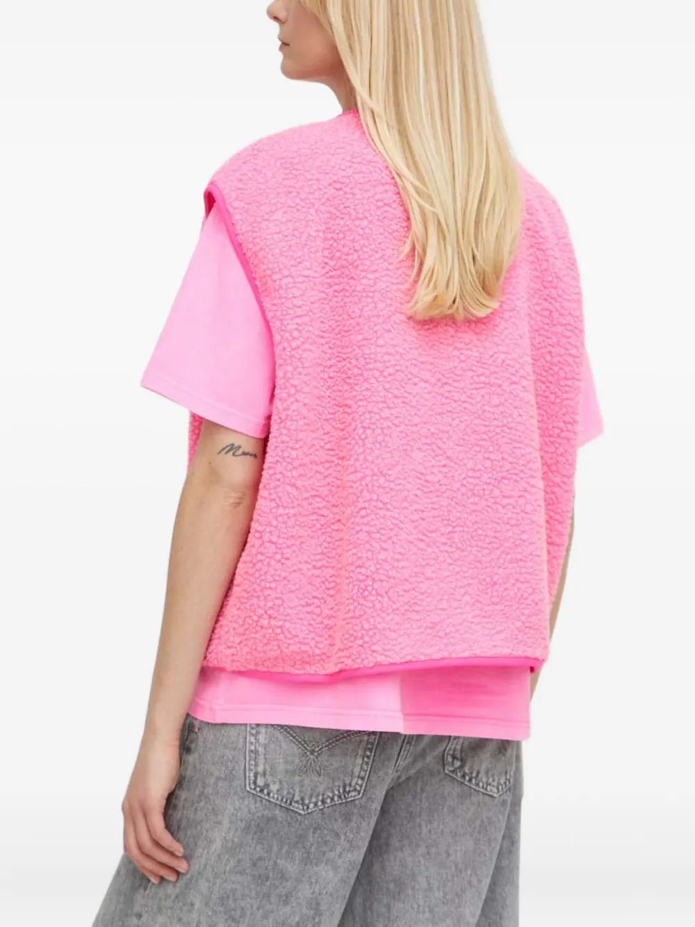 American Vintage Press-stud Gilet In Pink