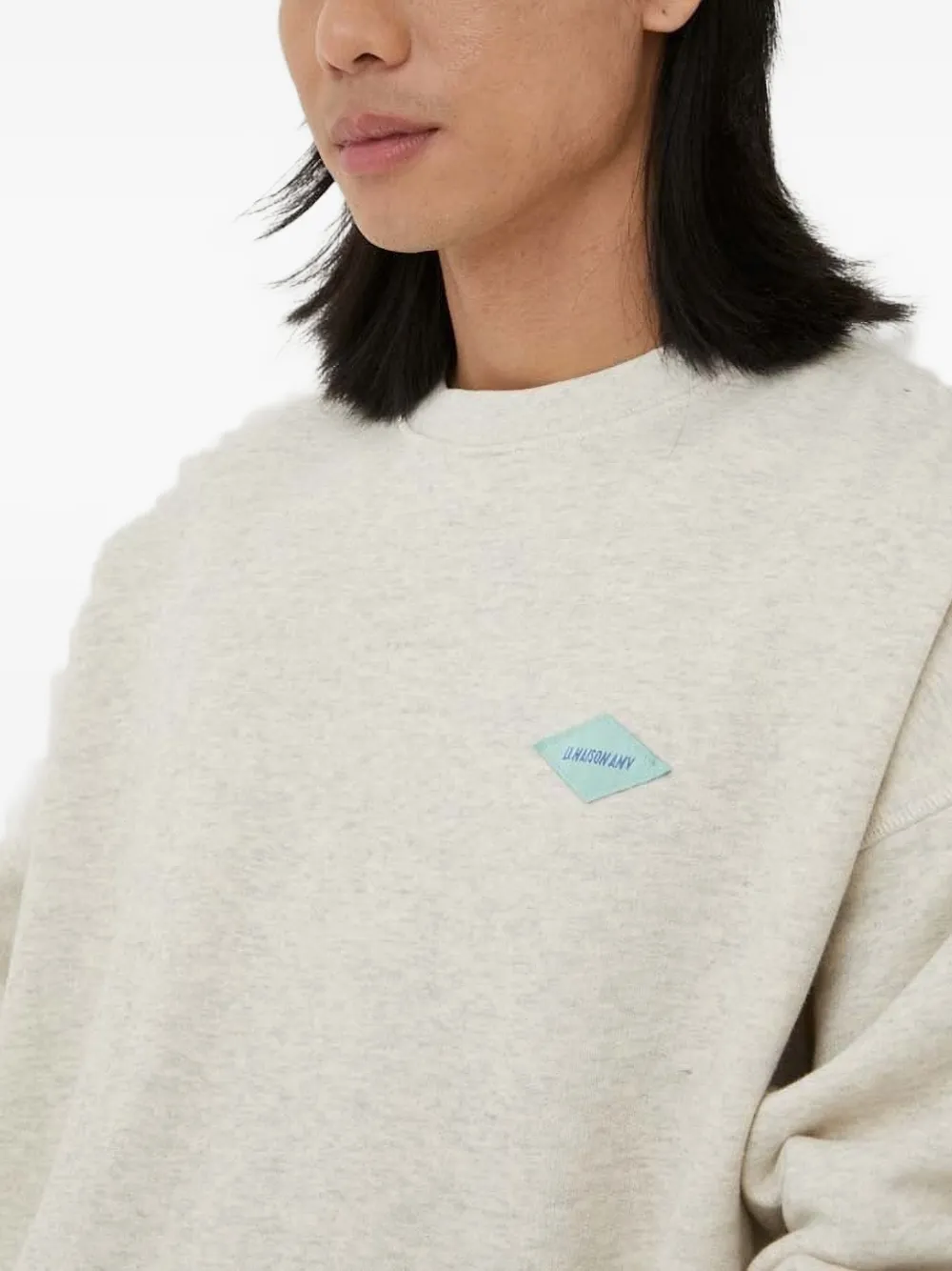 American Vintage Sweater met logopatch Wit
