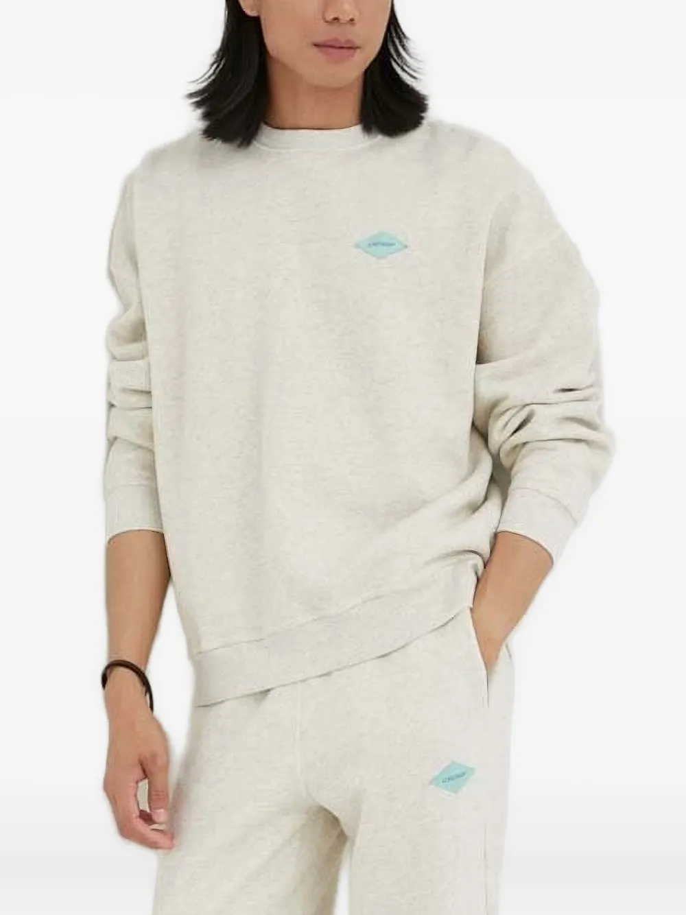 American Vintage logo-patch crew-neck sweatshirt Wit