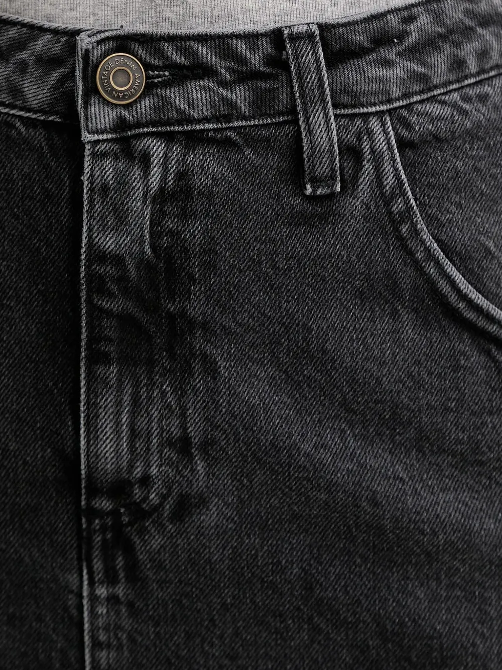 American Vintage Spijkerrok met logopatch Zwart