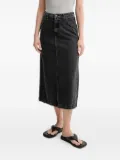 American Vintage logo-patch denim skirt - Black