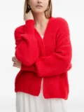 American Vintage East balloon-sleeve ribbed cardigan - Red