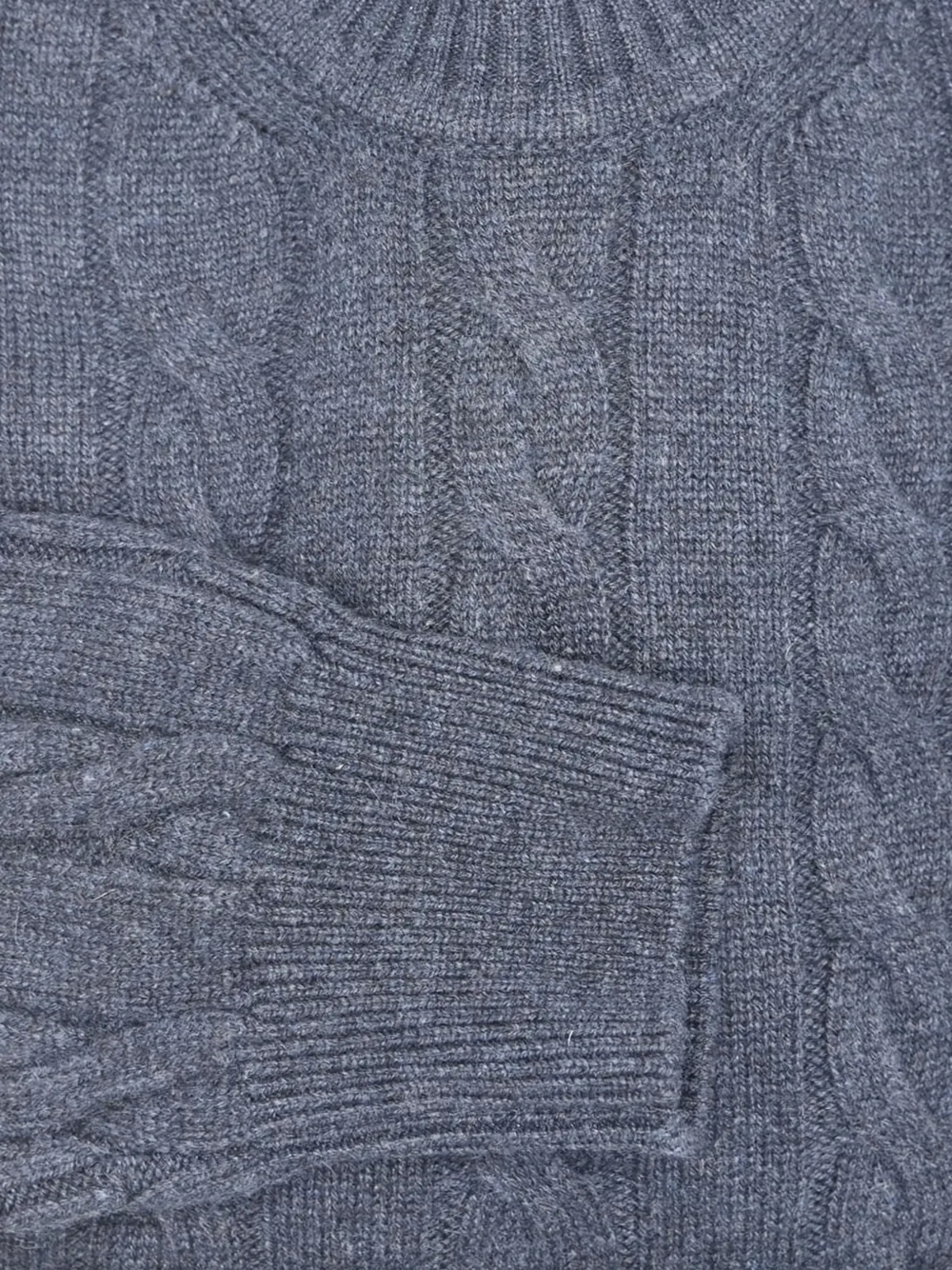 MANRICO CASHMERE cable-knit sweater - Blauw