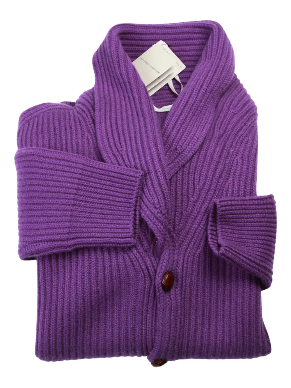 MANRICO CASHMERE ribbed cashmere cardigan | Purple | Image 1