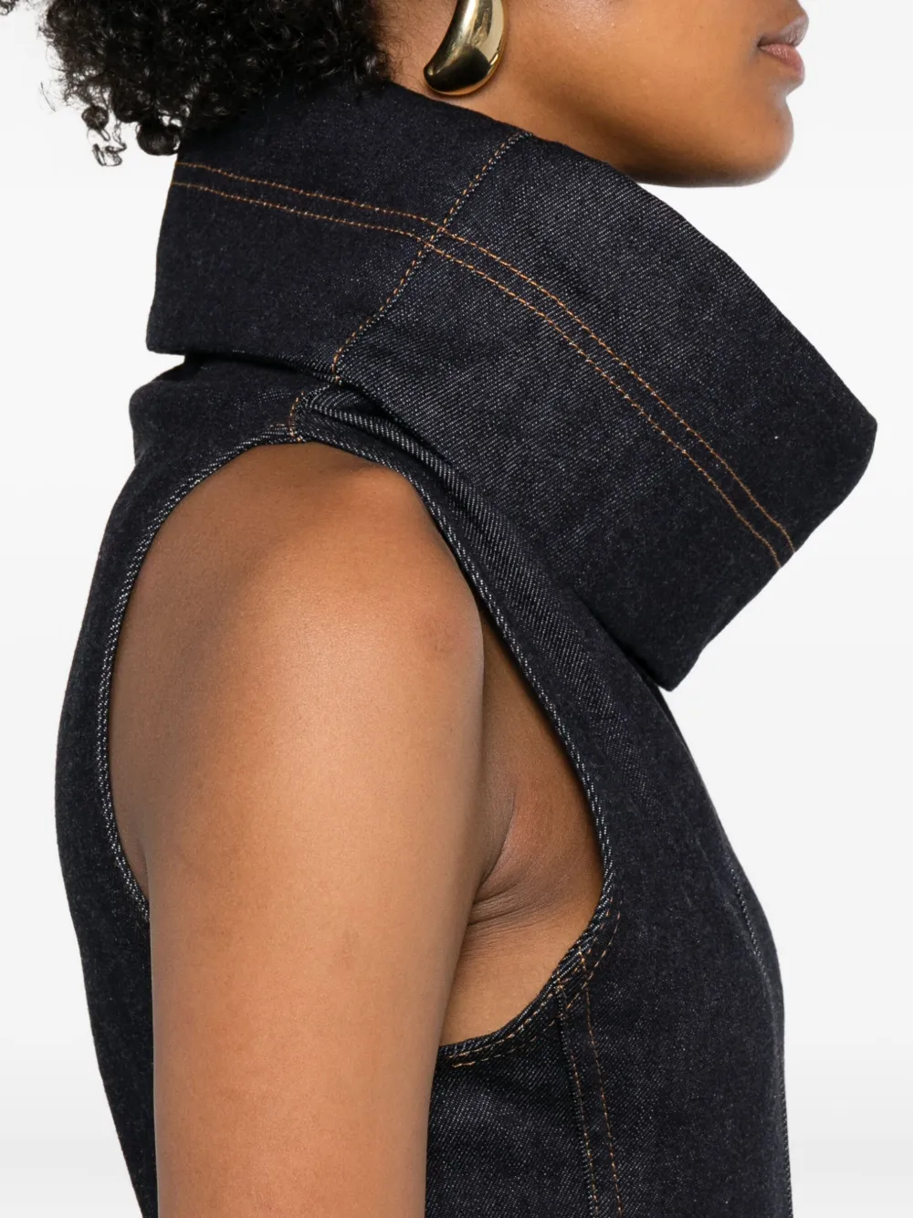 Jacquemus Sleeveless Flared Day Dress In Blue