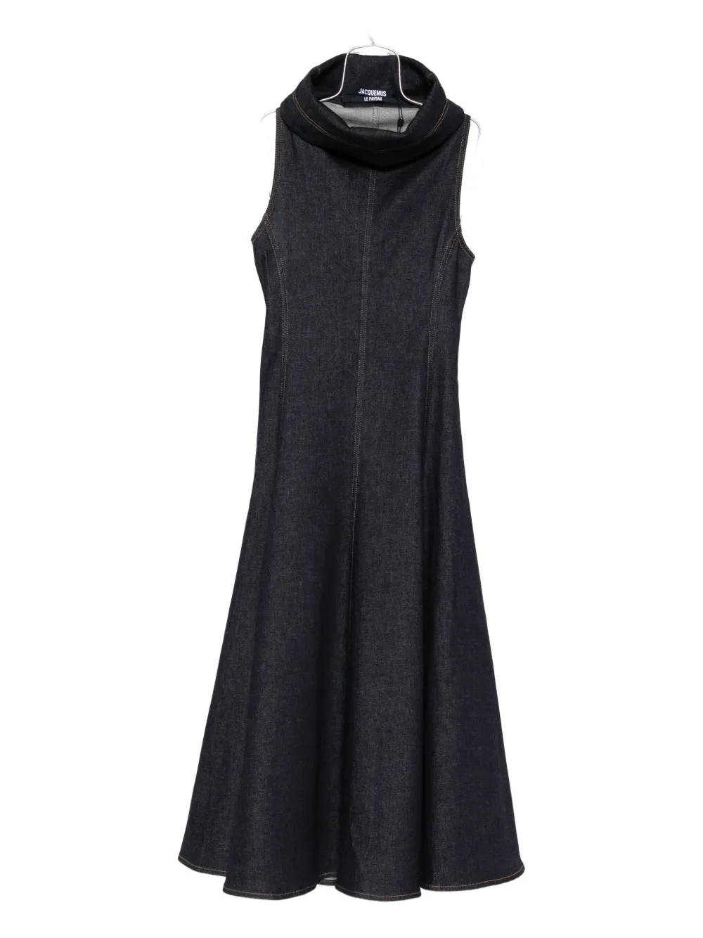 Jacquemus Sleeveless Flared Day Dress In Blue