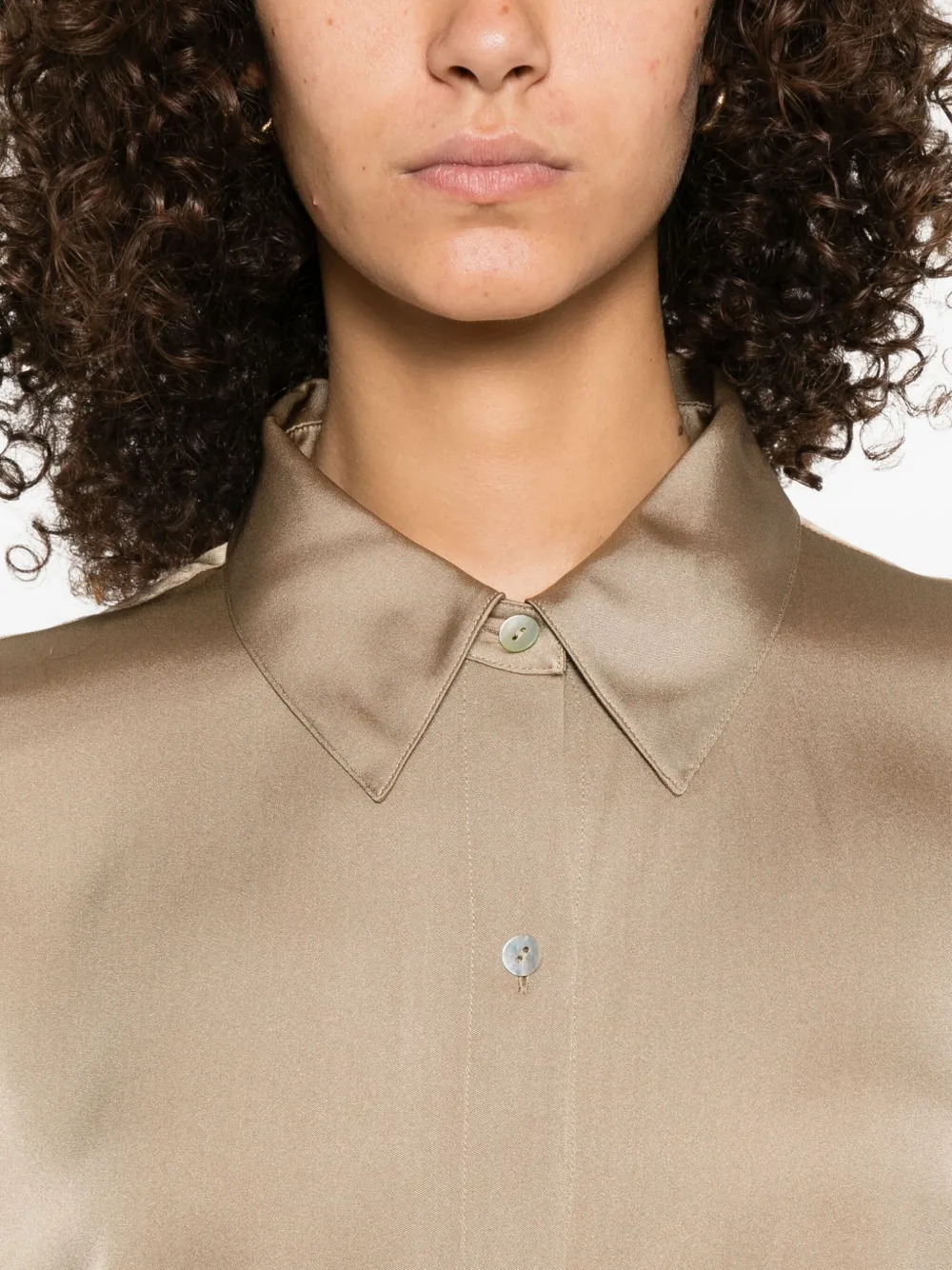 Vince Blouse van zijdeblend Bruin