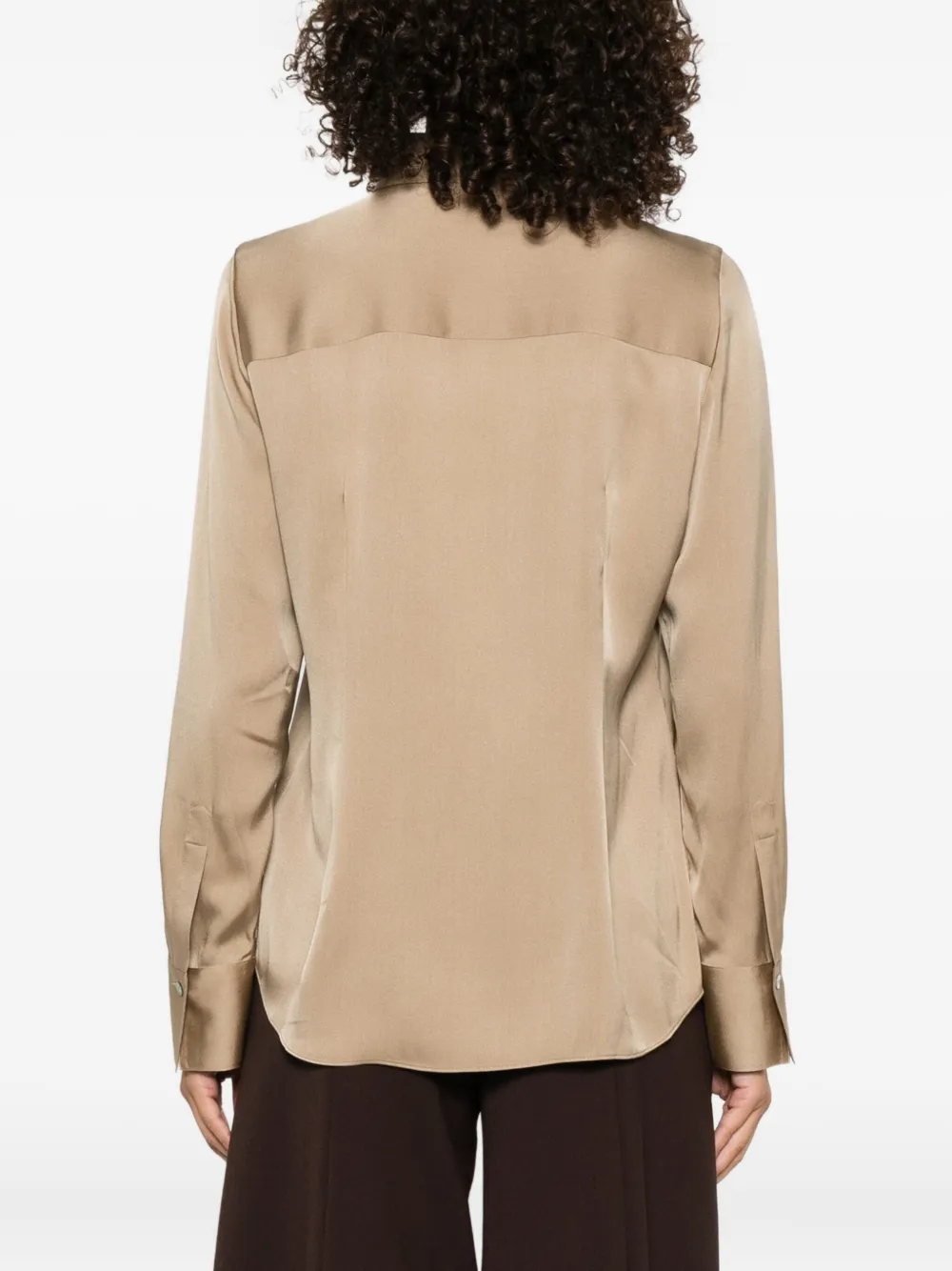 Vince Blouse van zijdeblend Bruin