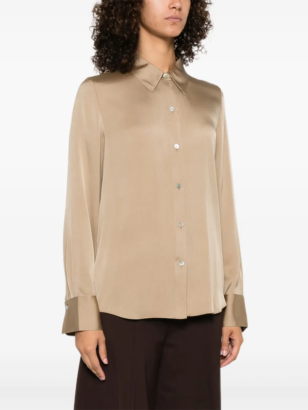 Vince Blouse van zijdeblend Bruin