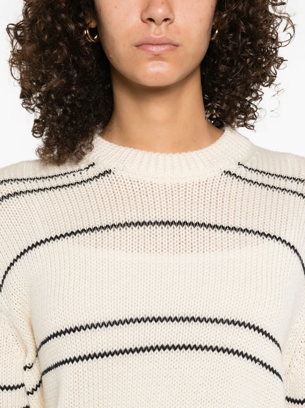 Vince Gestreepte trui Beige