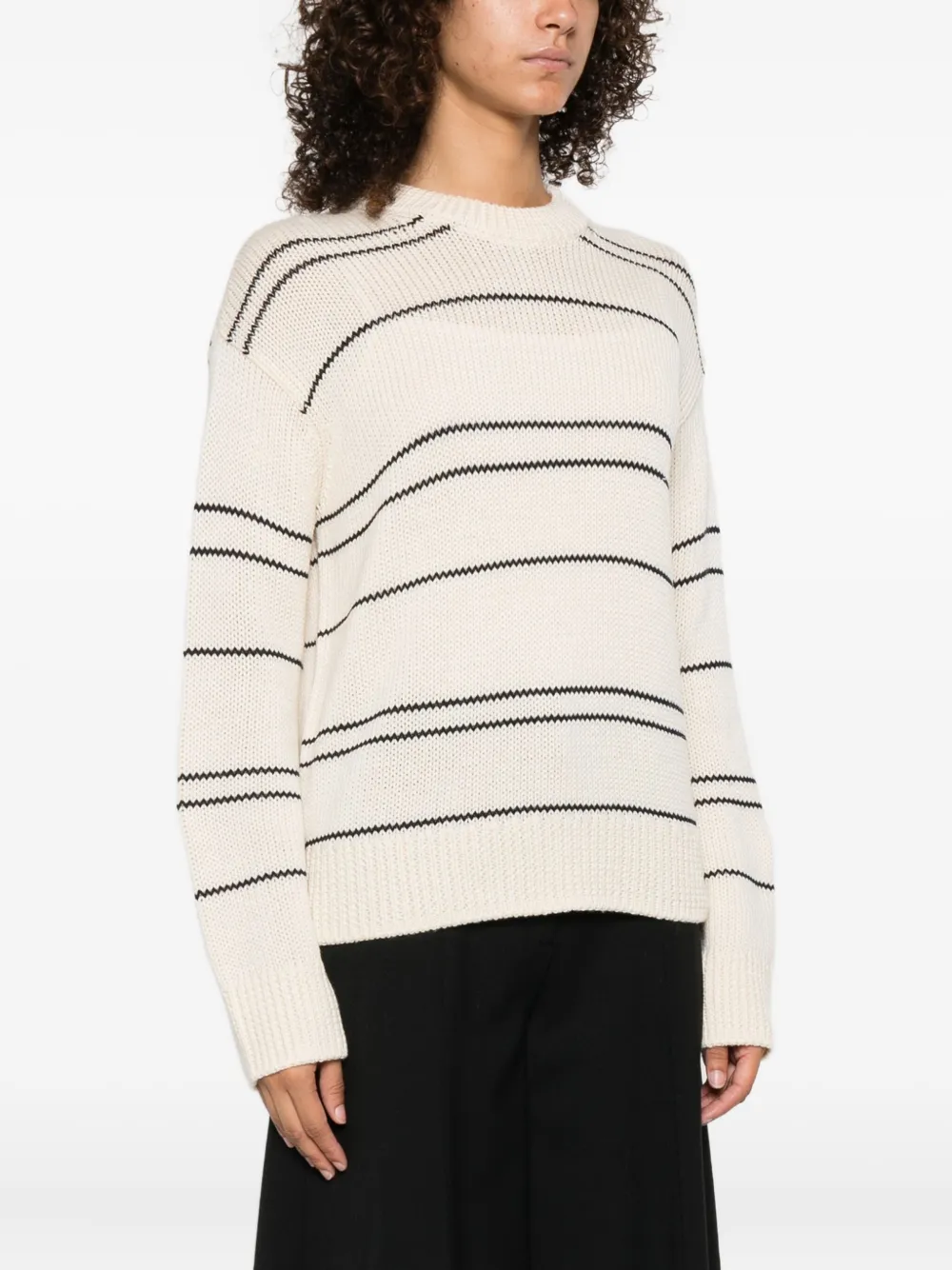 Vince Gestreepte trui Beige