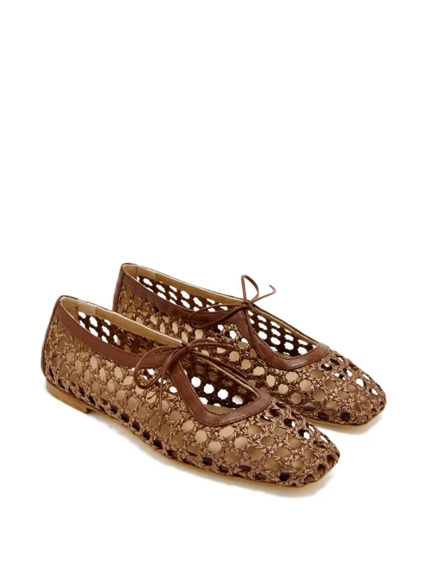 Andrea Gomez Amelia Woven Ballet Flats | Brown | FARFETCH