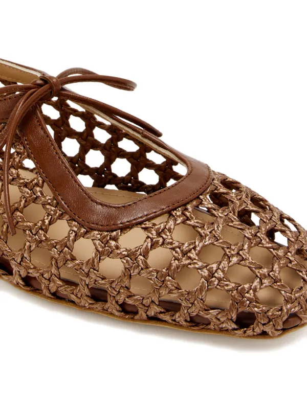 Andrea Gomez Amelia Woven Ballet Flats | Brown | FARFETCH