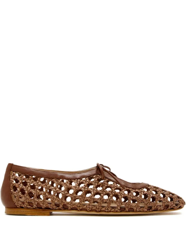 Andrea Gomez Amelia Woven Ballet Flats | Brown | FARFETCH