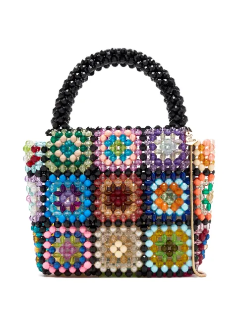 Bad at math beaded patchwork bag