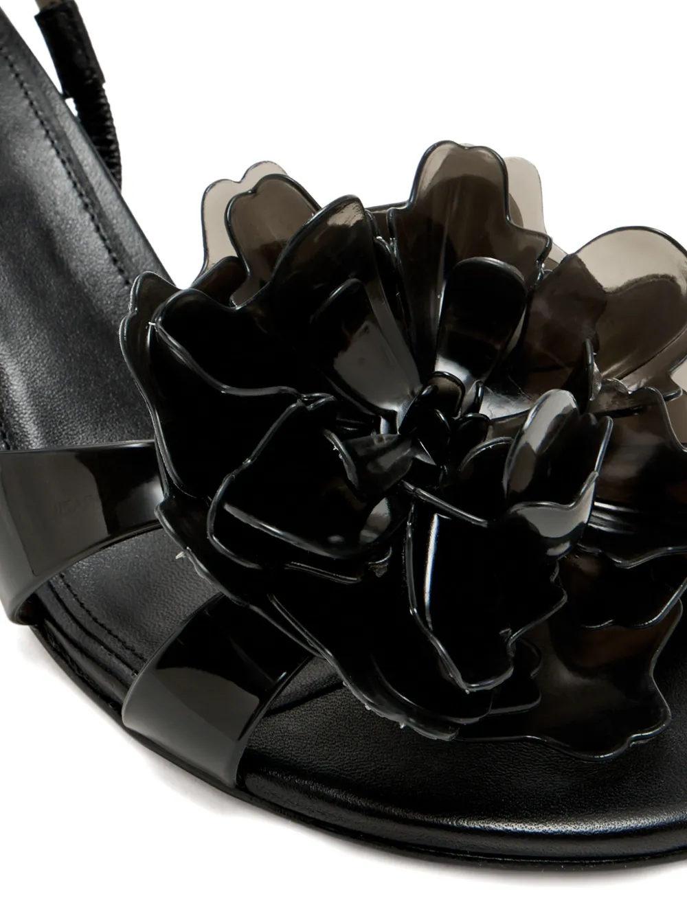 FARM Rio 65mm flower-embellished slingback sandals Black