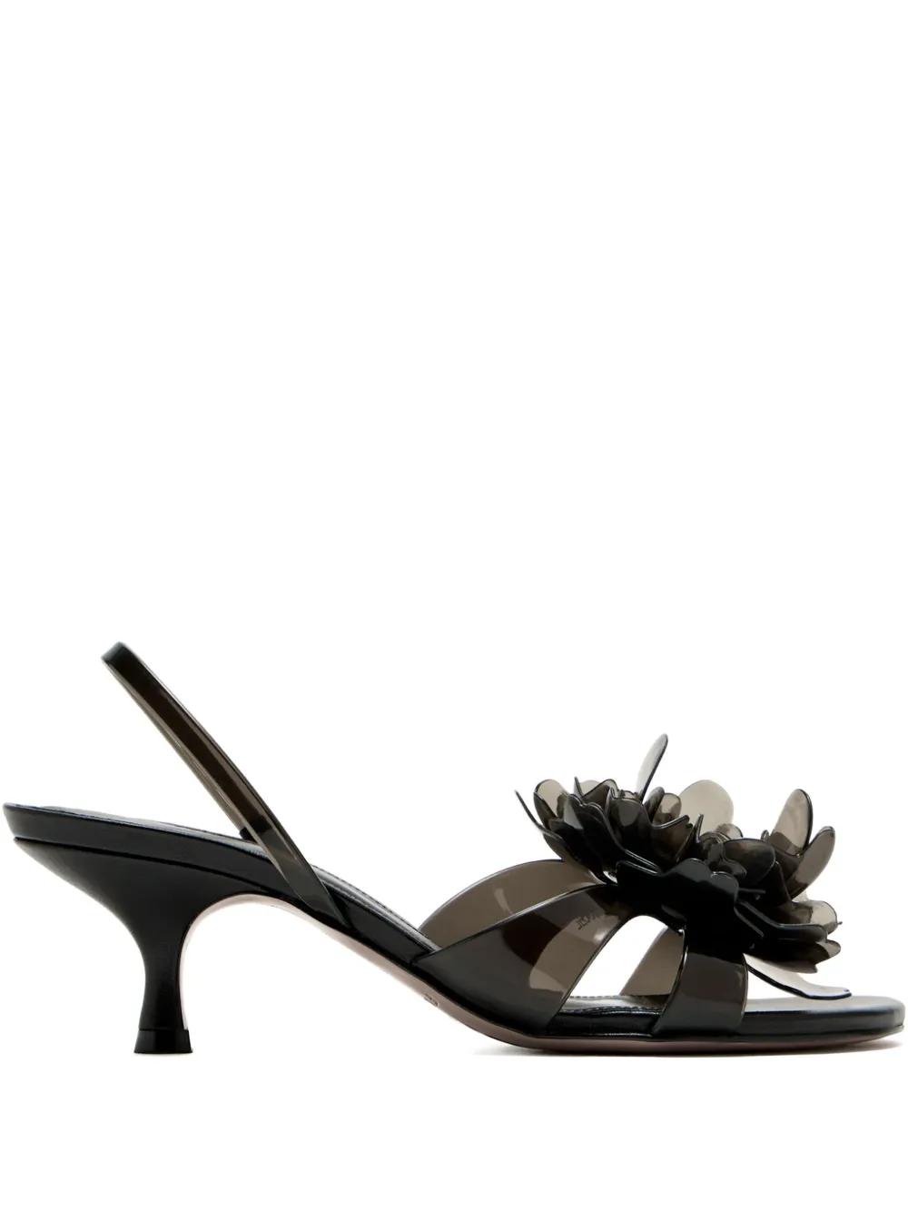 Farm Rio 65mm Flower-embellished Slingback Sandals In Black