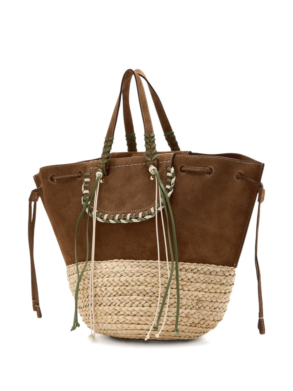 CUBA LAB braided-trim suede tote bag - Bruin